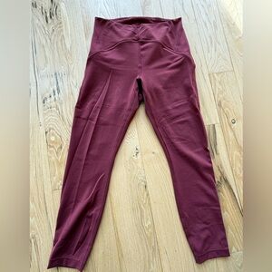 Lululemon Athletica Maroon Leggings, Size 8